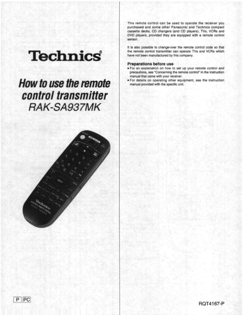 Technics RAK-SA937MK Operating instructions