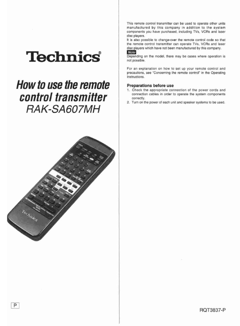 Technics RAK-SA607MH Operating instructions