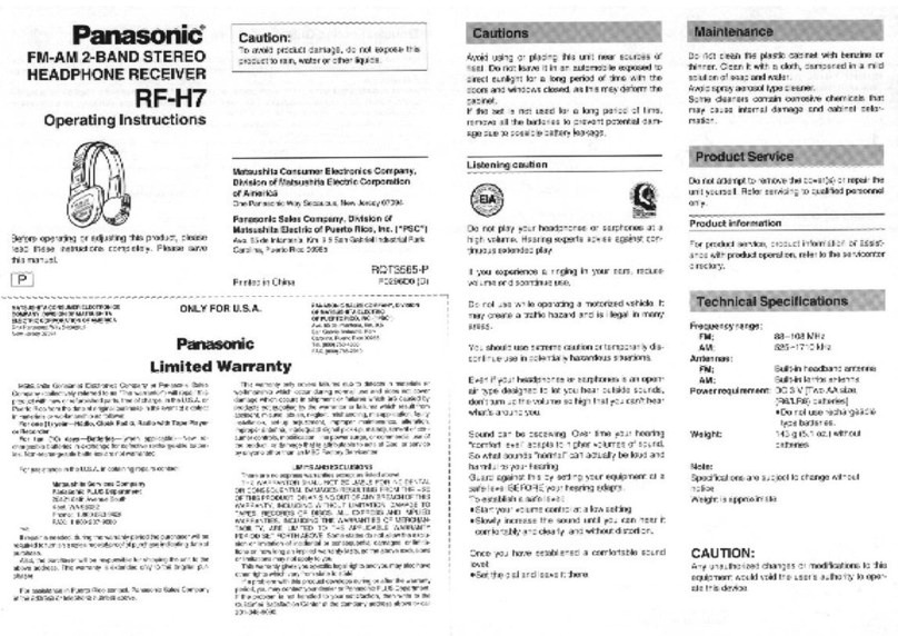 Panasonic RF-H7 operating instructions