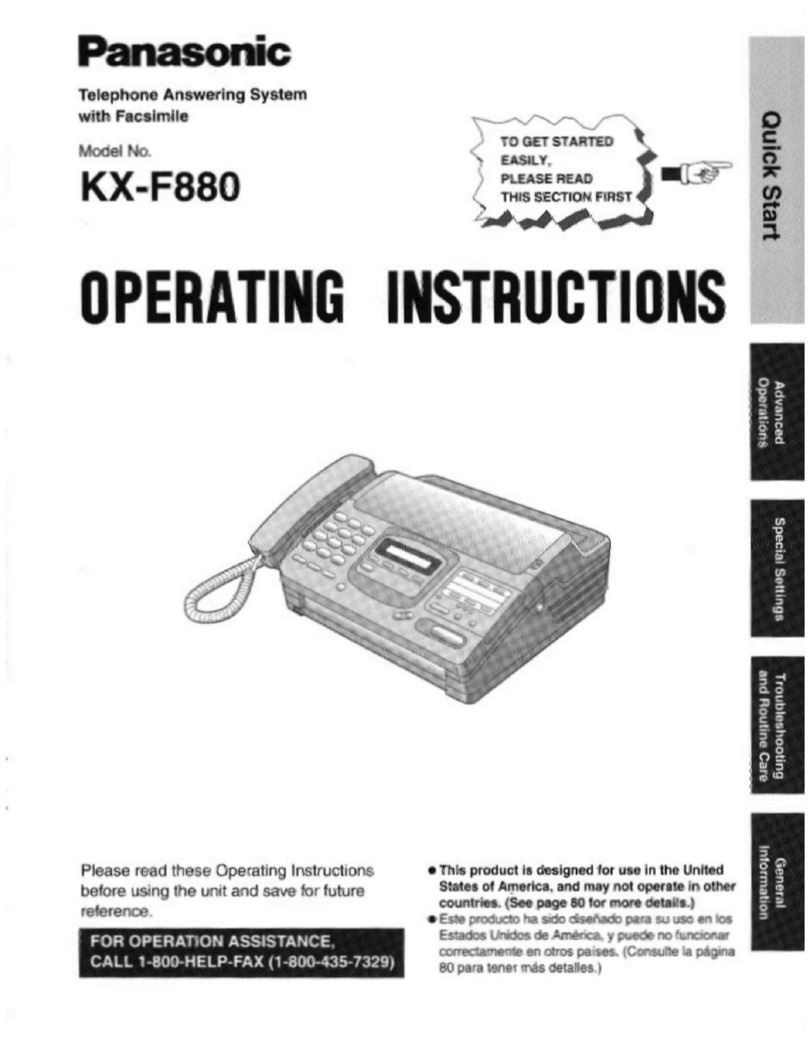 Panasonic KX-F880 User manual Panasonic KX-F880 User manual