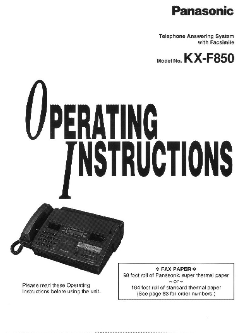 Panasonic KX-F850 User manual