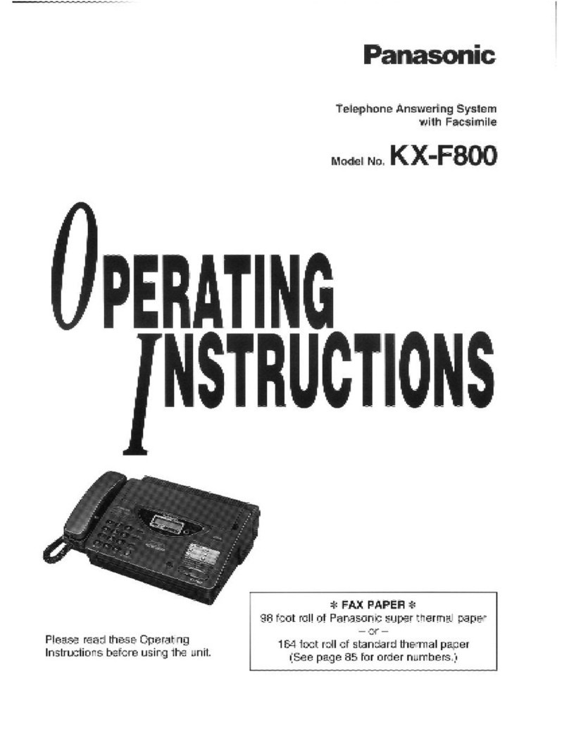 Panasonic KX-F800 operating instructions