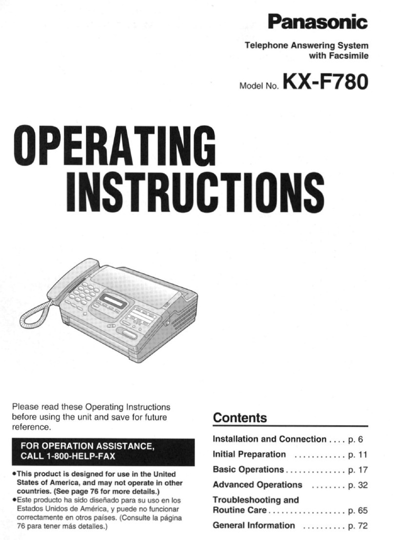 Panasonic KX-F780 operating instructions