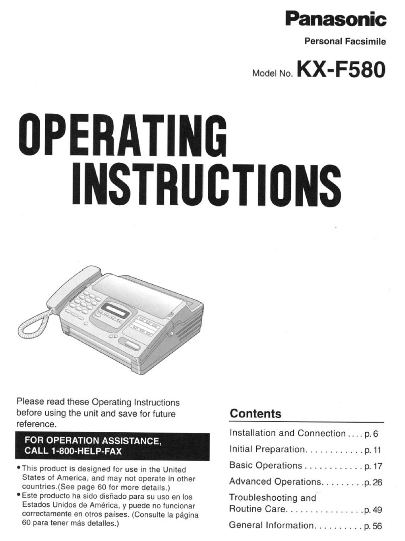 Panasonic KX-F580 operating instructions