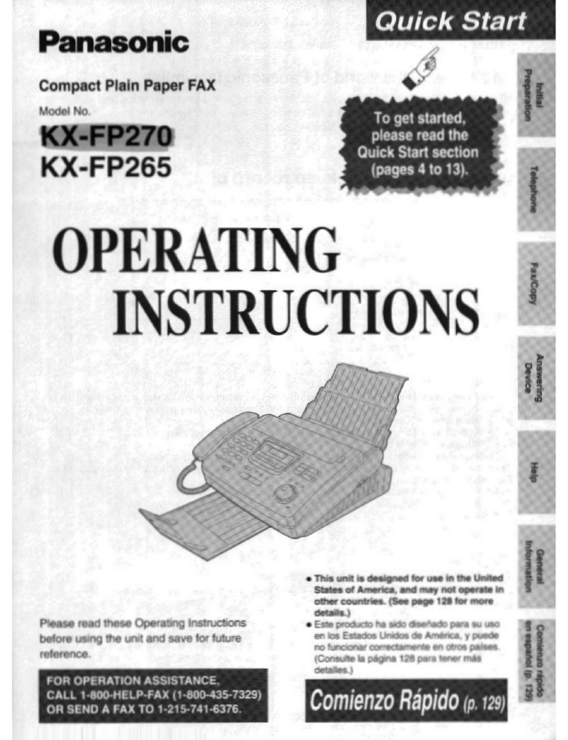 Panasonic KX-FP265 operating instructions