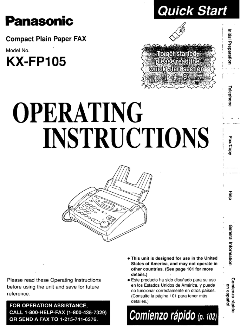 Panasonic KX-FP105 operating instructions