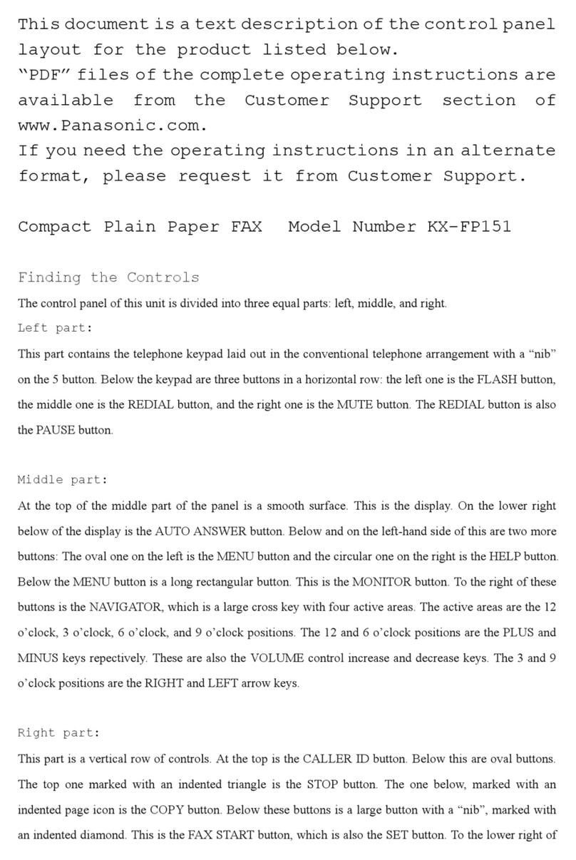 Panasonic KX-FP151 Description