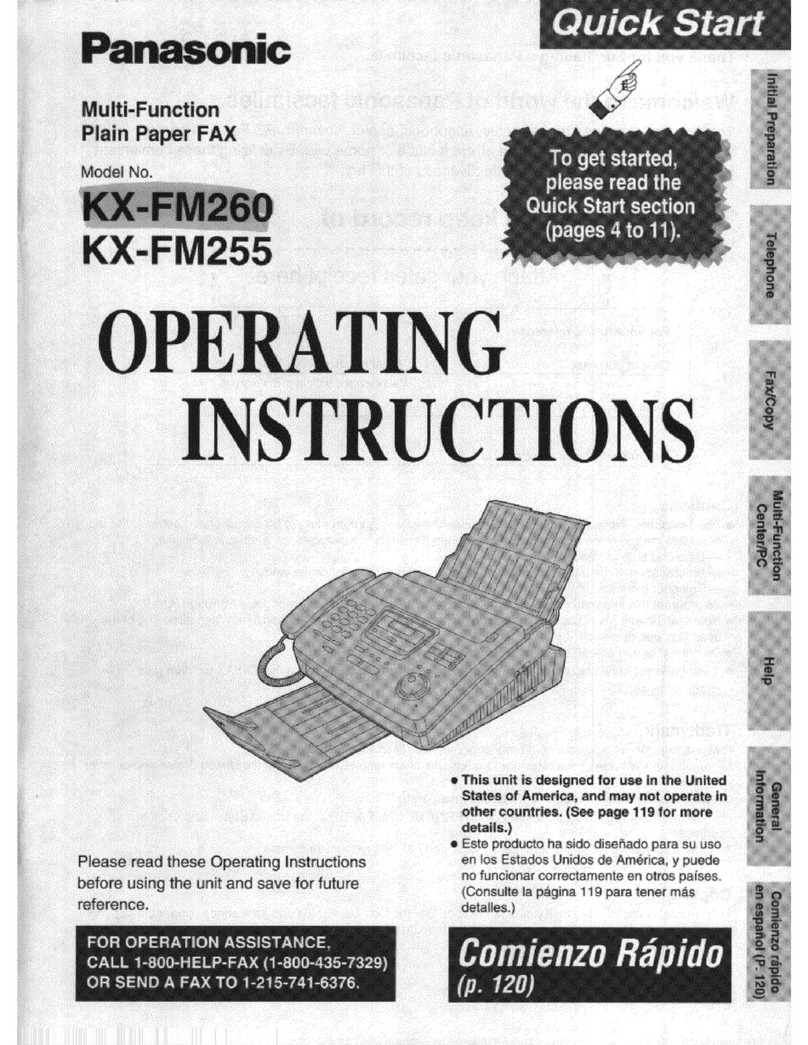 Panasonic KX-FM255 User manual Panasonic KX-FM255 User manual