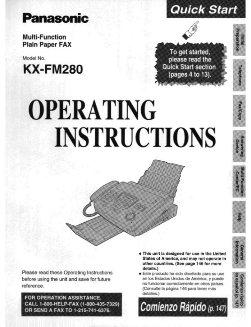 Panasonic KX-FM280 operating instructions