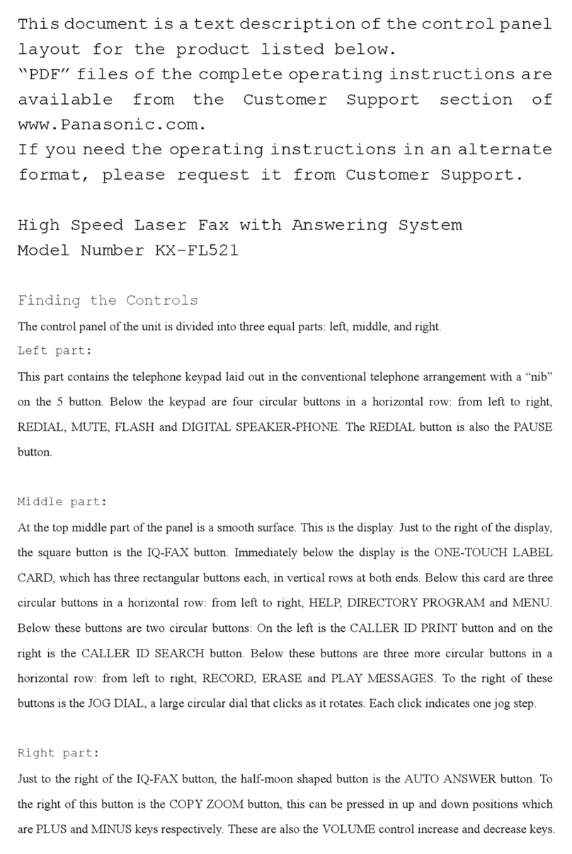 Panasonic KX-FL521 - B/W Laser - Fax Description