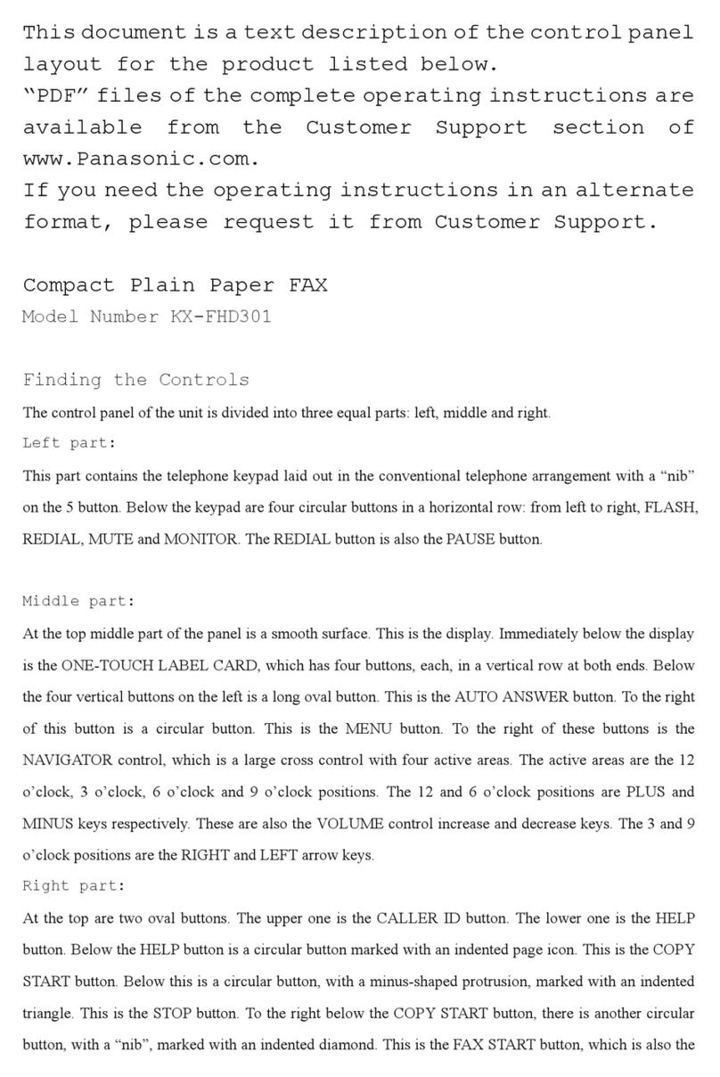 Panasonic KX-FHD301 operating instructions