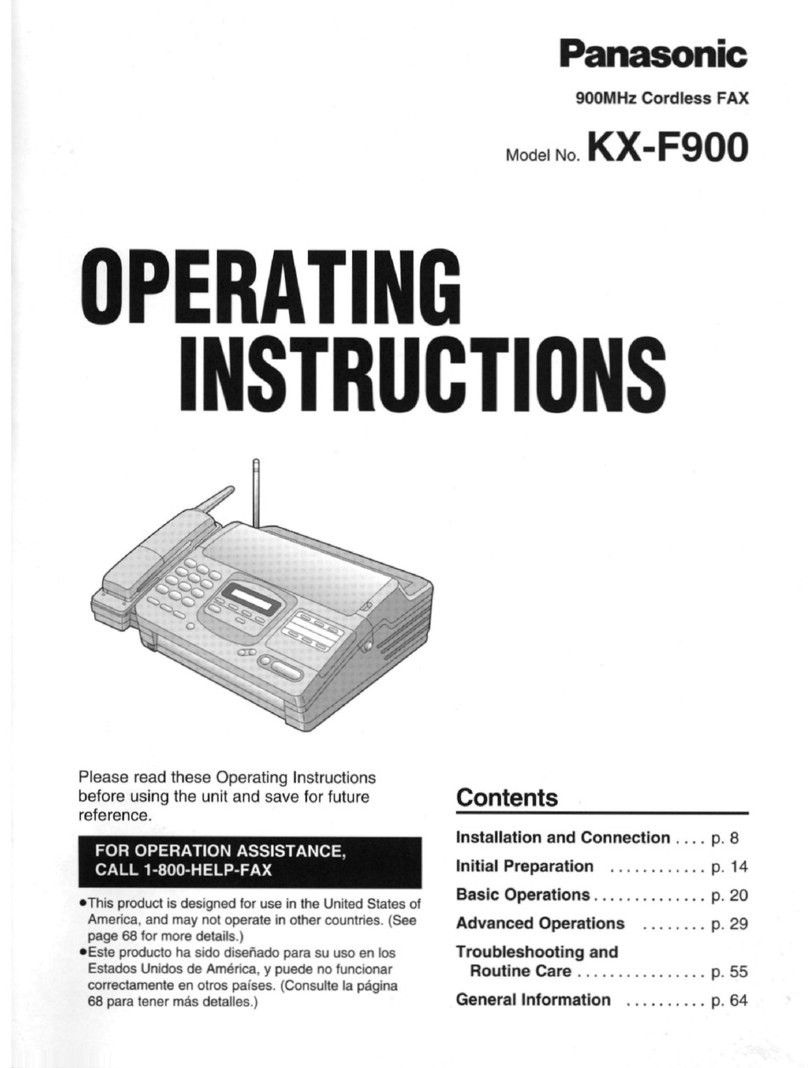 Panasonic KX-F900 operating instructions