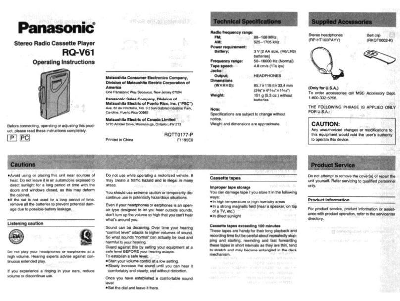 Panasonic RQ-V61 operating instructions