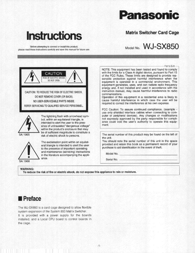 Panasonic WJ-SX850 User manual