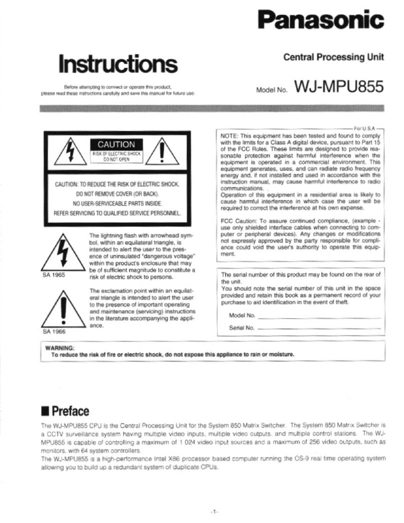 Panasonic WJ-MPU855 instructions