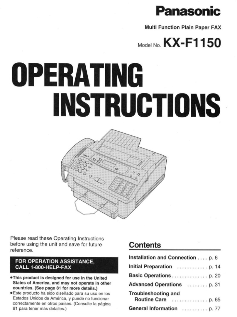 Panasonic KXF1150 - MFD FAX PRINTER operating instructions