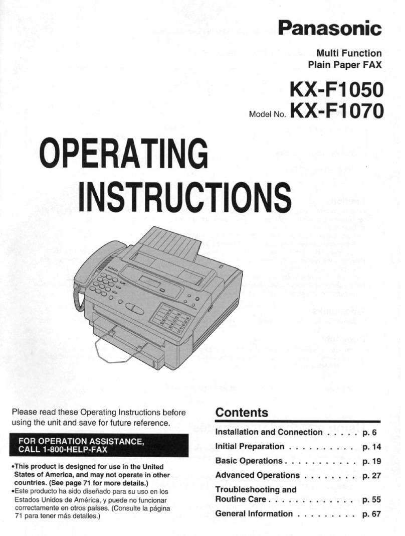 Panasonic KXF1050 - FAX operating instructions