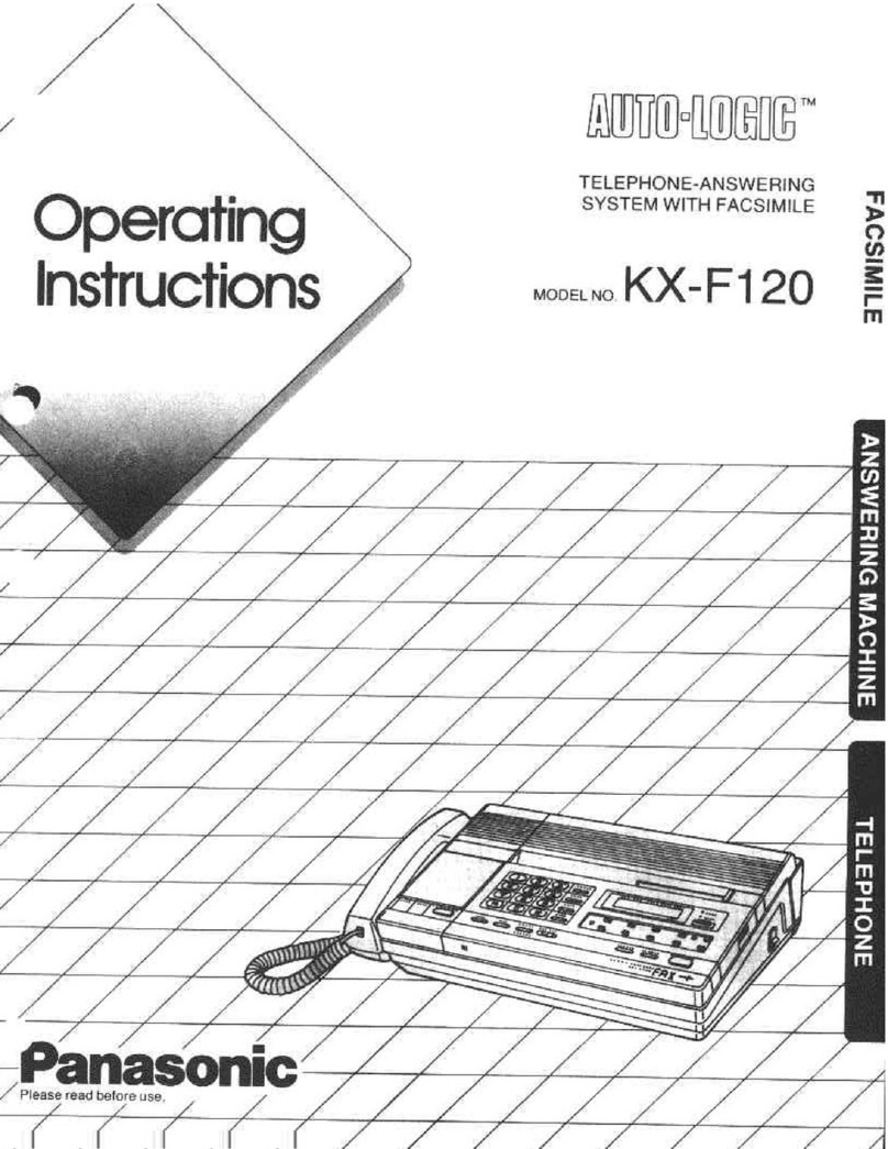 Panasonic KXF120 - CONSUMER FACSIMILE User manual