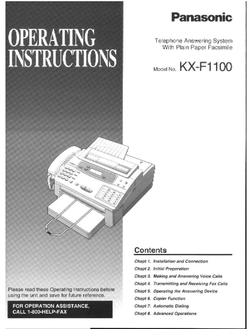 Panasonic KXF1100 - FAX User manual