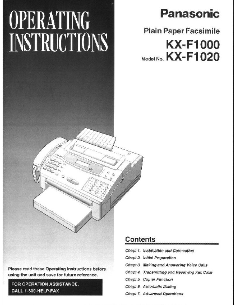 Panasonic KXF1000 - FAX User manual
