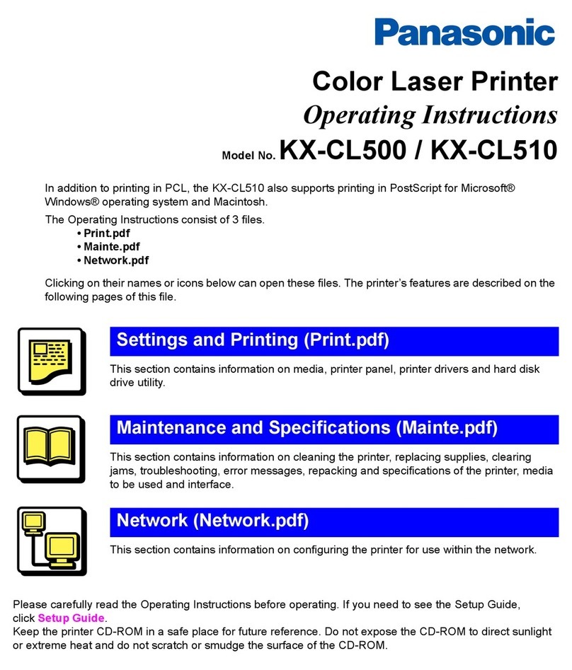 Panasonic Jetwriter KX-CL500 User manual Panasonic Jetwriter KX-CL500 User manual