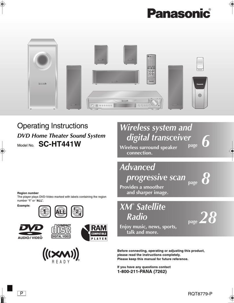 Panasonic SCHT441W - HOME THEATER User manual Panasonic SCHT441W - HOME THEATER User manual