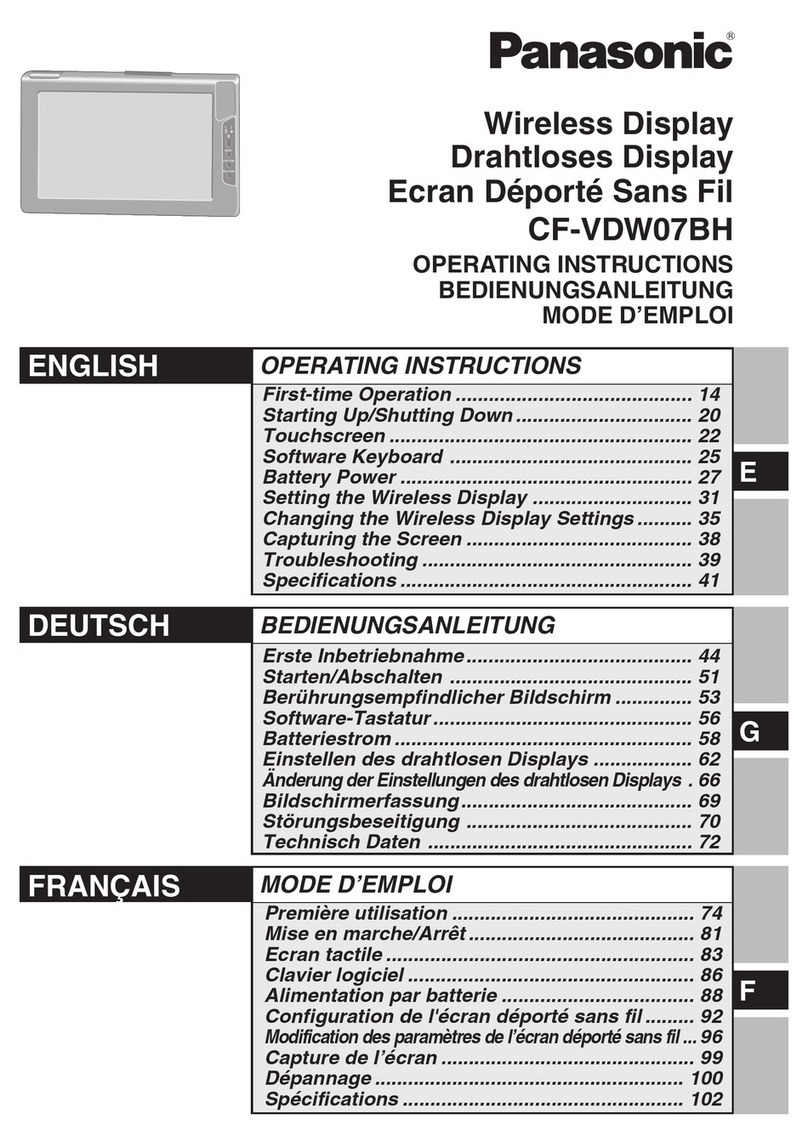 Panasonic CFVDW07BH - WIRELESS DISPLAY User manual