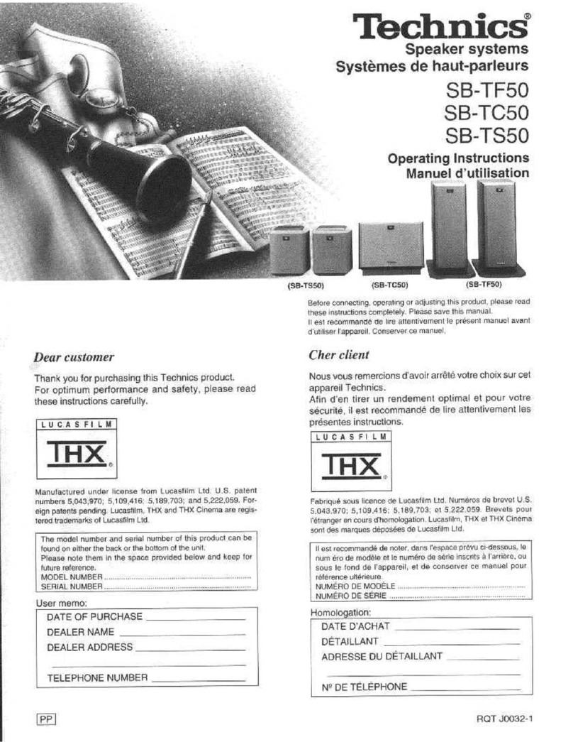 Technics SB-TC50 User manual