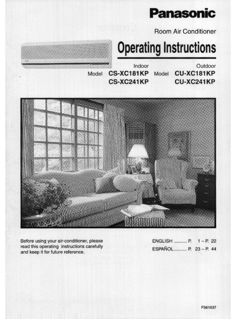 Panasonic CSXC181KP - ROOM AIR CONDITIONER User manual