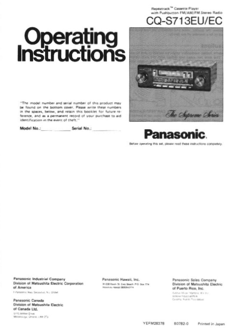 Panasonic CQ-S713EC operating instructions