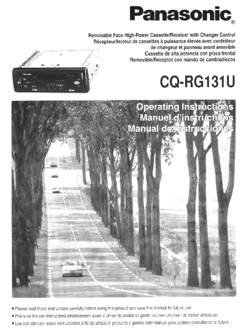 Panasonic CQRG131U - AUTO RADIO/CASSETTE operating instructions