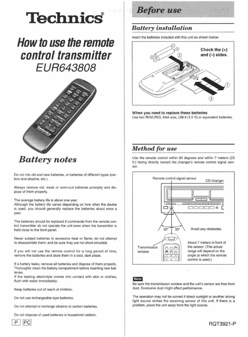 Technics EUR643808 Operating instructions