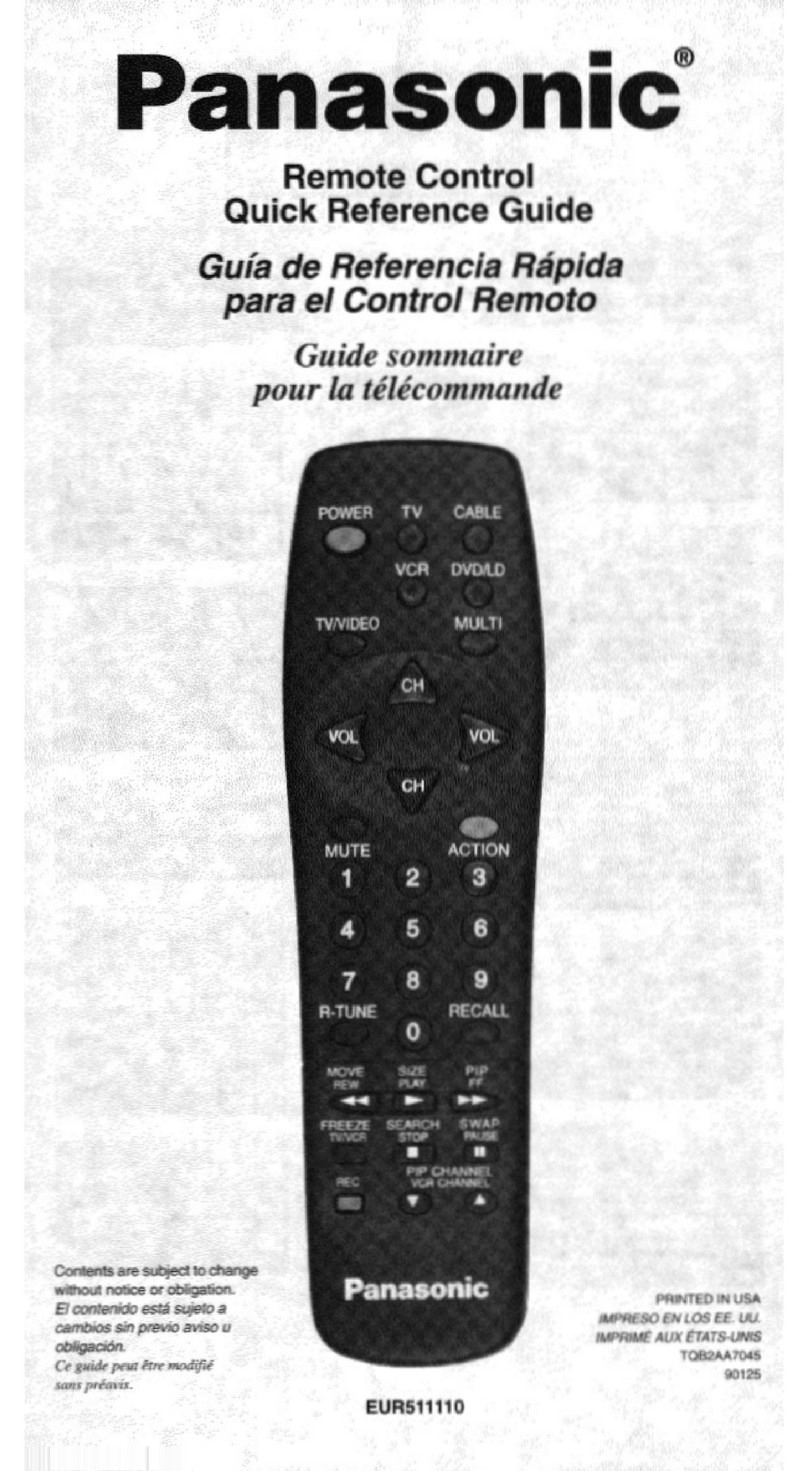 Panasonic EUR511110 User manual