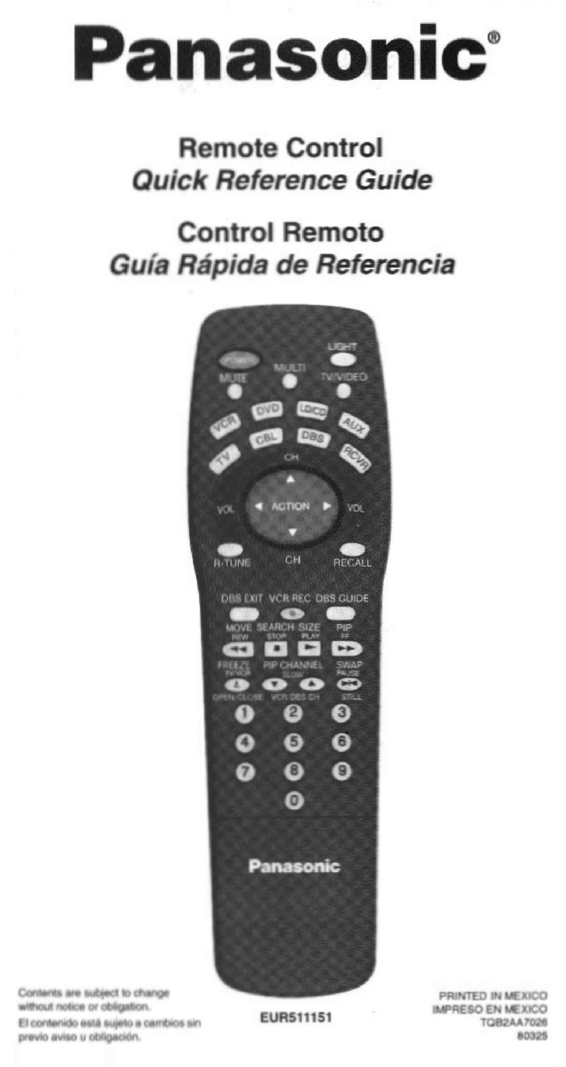 Panasonic EUR511151 User manual Panasonic EUR511151 User manual