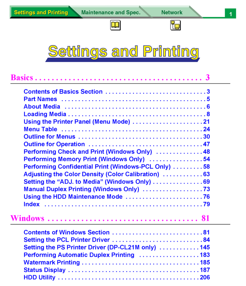 Panasonic WORKIO DP-CL21 User manual