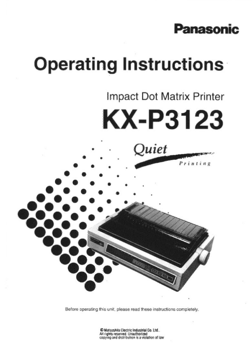 Panasonic KX-P3123 - KX-P 3123 B/W Dot-matrix Printer User manual