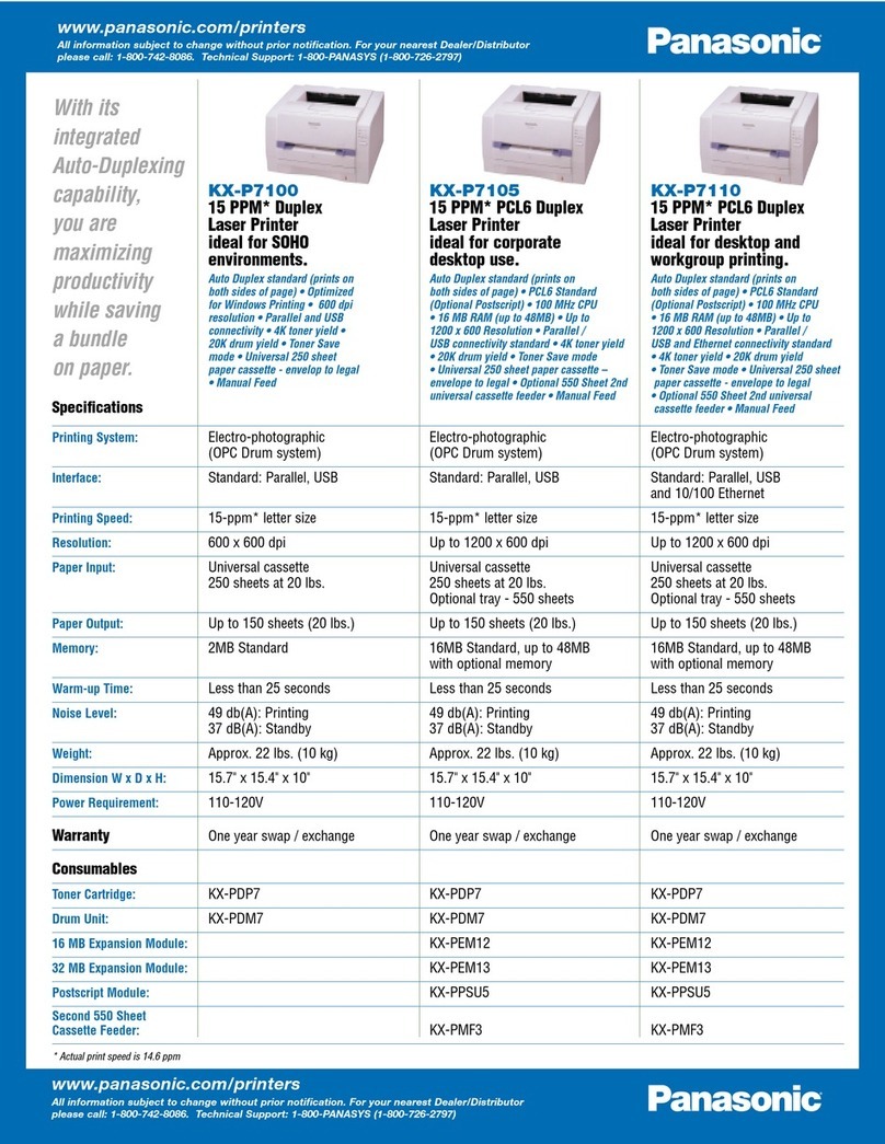 Panasonic KX-P7100 Specifications