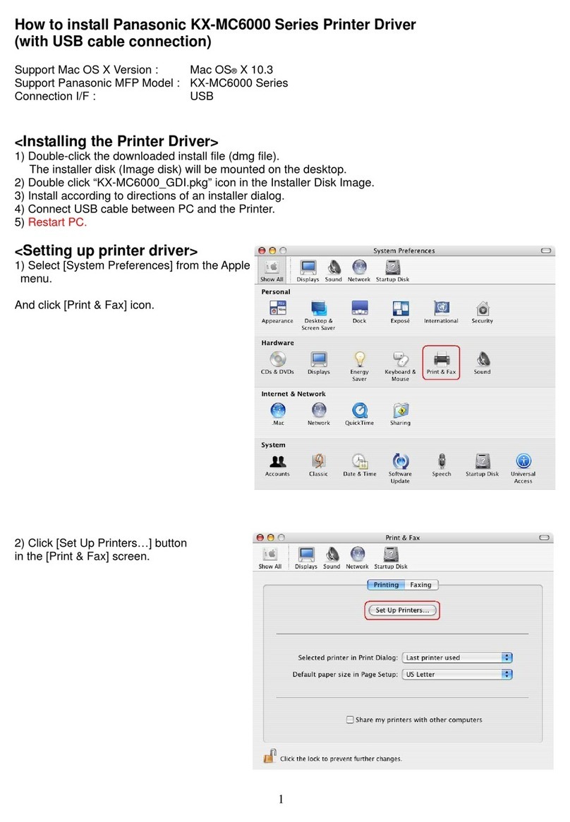 Panasonic KX-MC6000 Series Driver installation guide