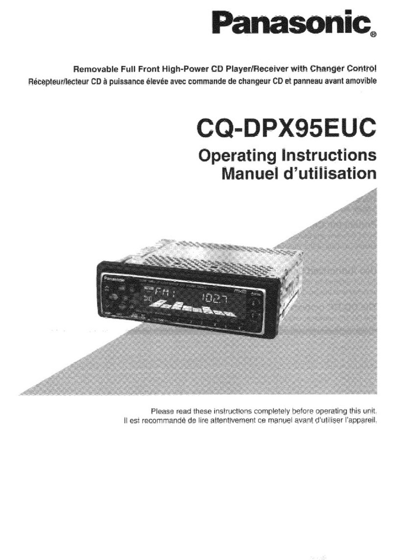 Panasonic CQDPX95EUC - AUTO RADIO/CD DECK User manual
