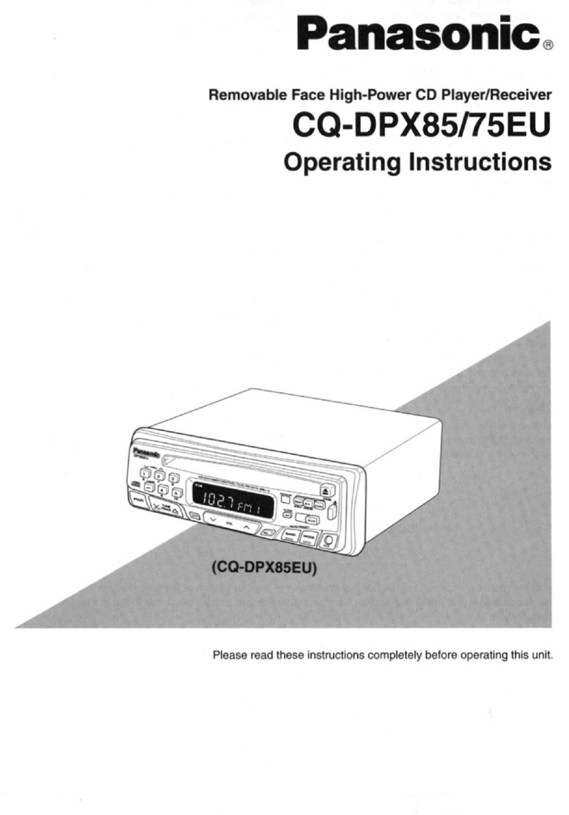 Panasonic CQDPX85EU - AUTO RADIO/CD DECK User manual Panasonic CQDPX85EU - AUTO RADIO/CD DECK User manual