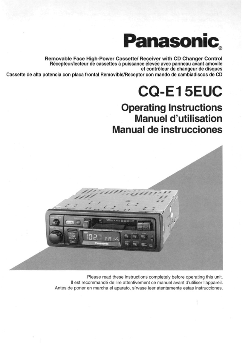 Panasonic CQE15EUC - AUTO RADIO/CASSETTE operating instructions