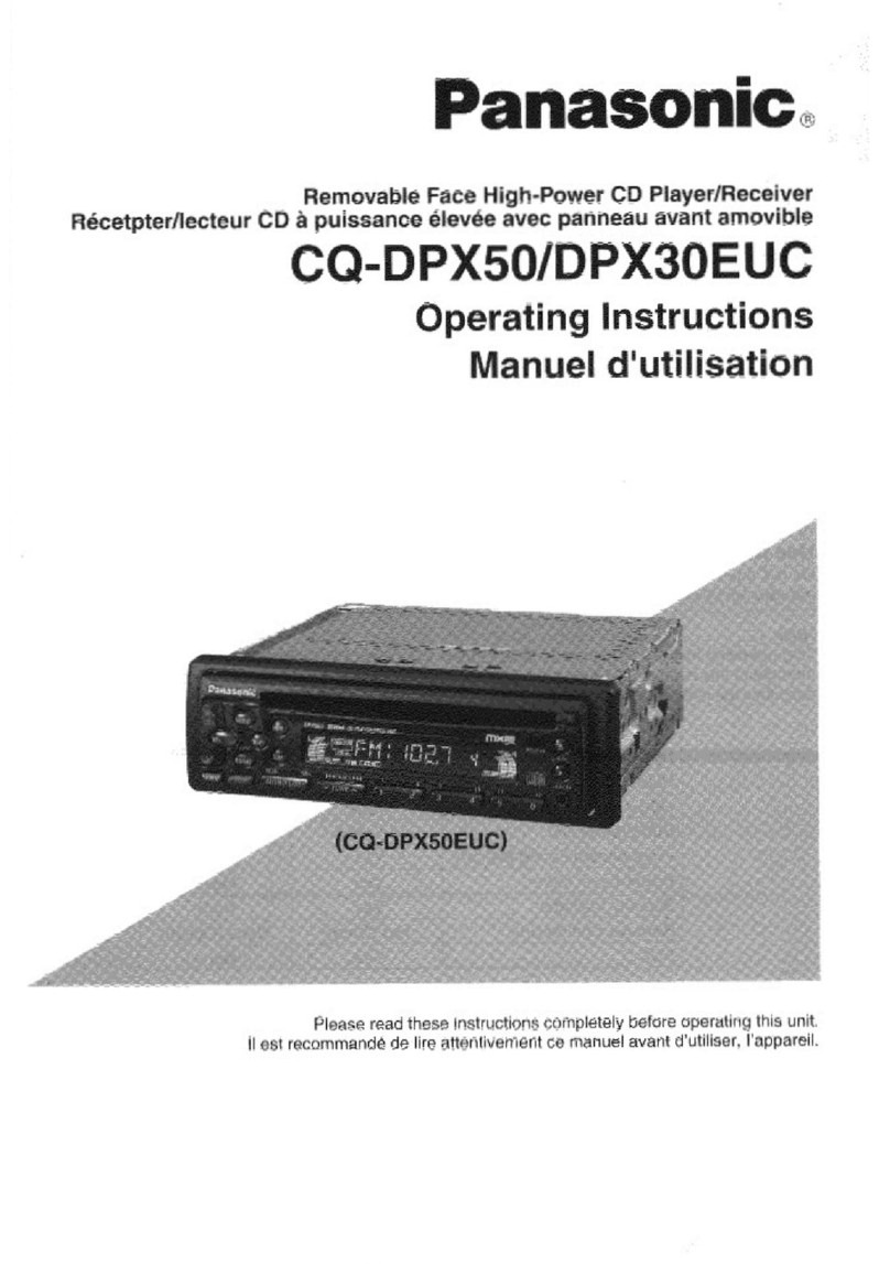 Panasonic CQDPX30EUC - AUTO RADIO/CD DECK operating instructions Panasonic CQDPX30EUC - AUTO RADIO/CD DECK operating instructions