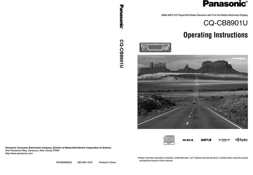 Panasonic CQ-CB8901U - Radio / HD operating instructions Panasonic CQ-CB8901U - Radio / HD operating instructions