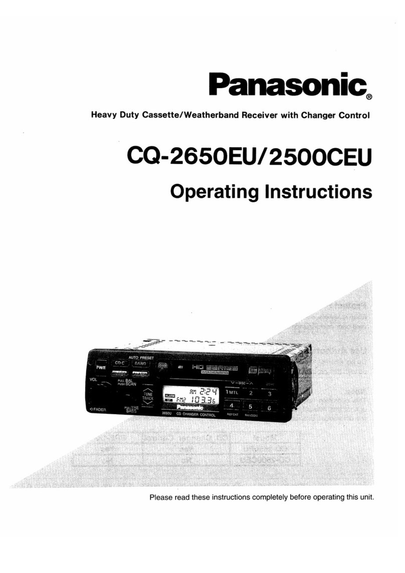 Panasonic CQ2500CEU - AUTO RADIO/CASSETTE operating instructions