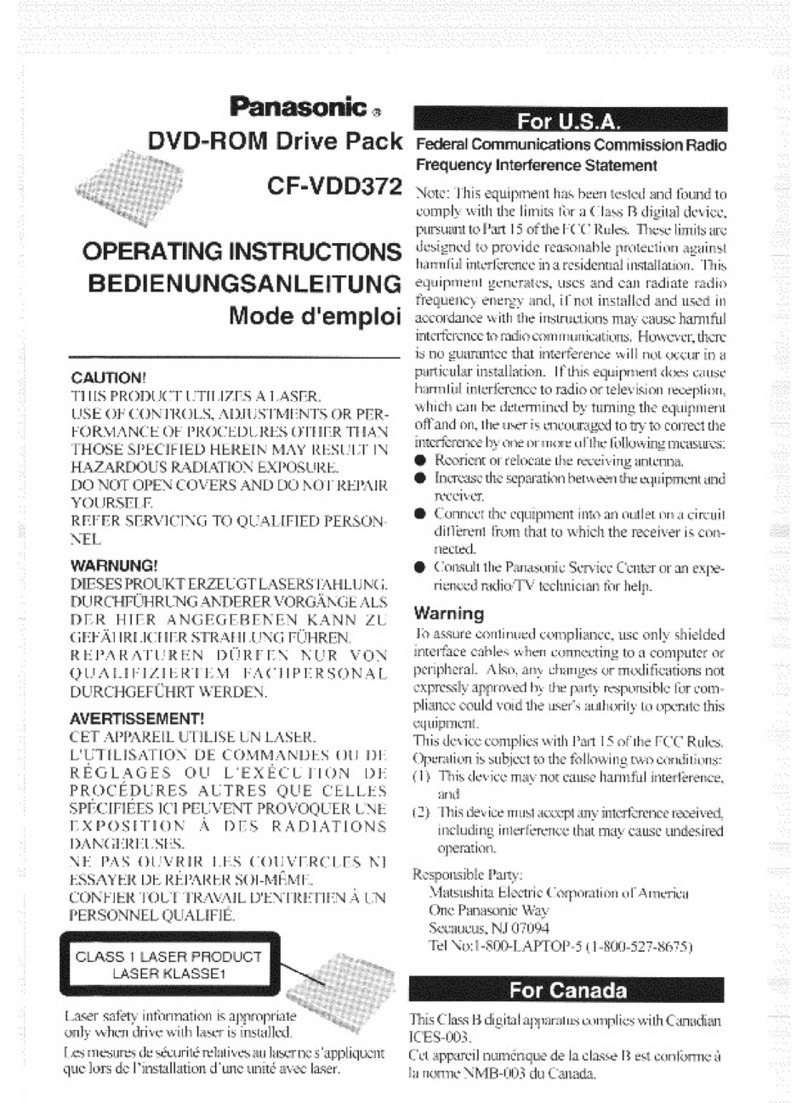 Panasonic CF-VDD372M operating instructions