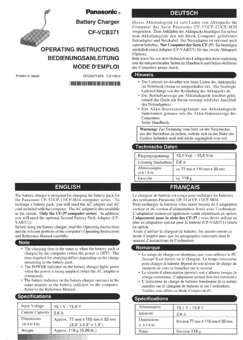 Panasonic CF-VCB371W User manual