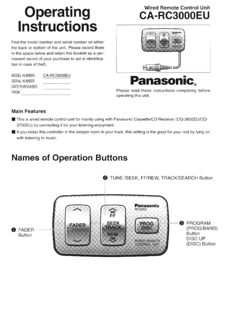 Panasonic CA-RC3000EU User manual