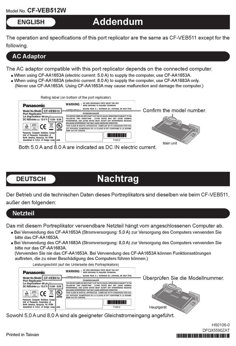 Panasonic CF-VEB512W Addendum