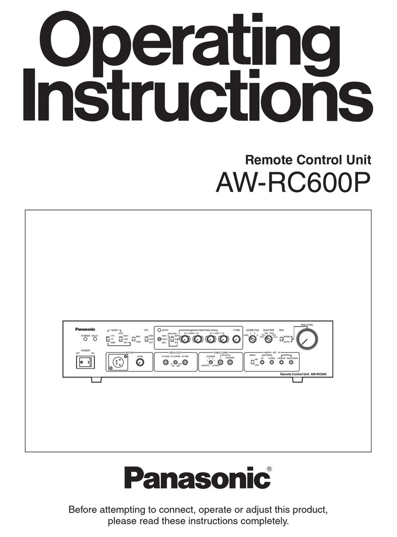 Panasonic AWRC600P - REMOTE CONTROL UNIT User manual