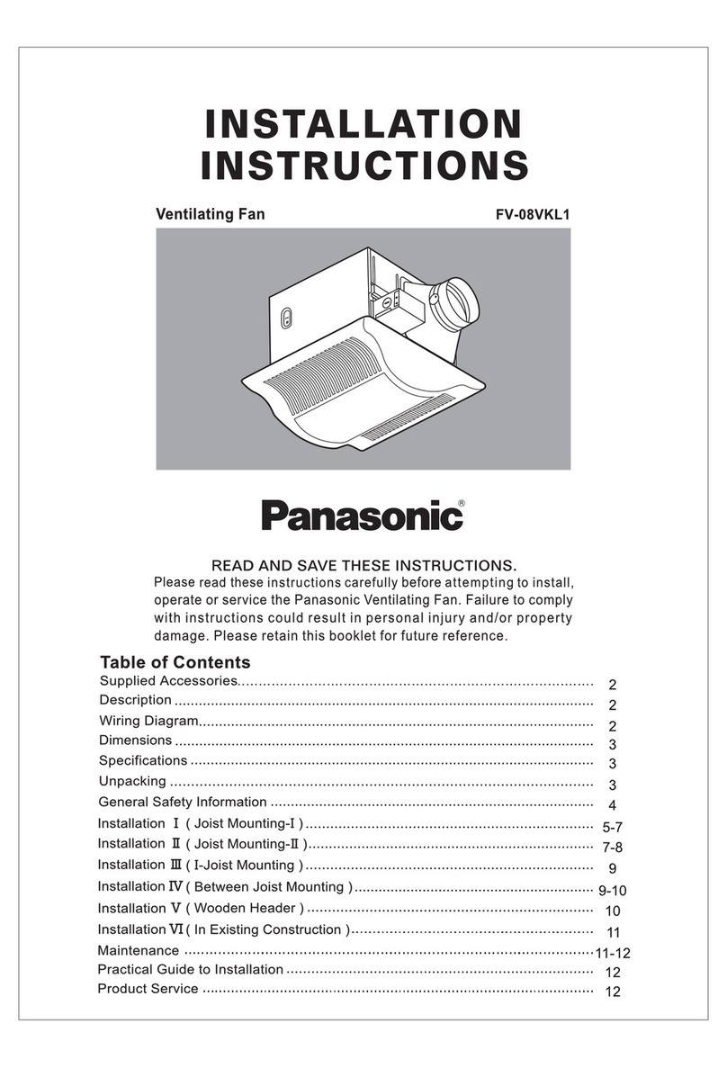 Panasonic Whisper Green-Lite FV-08VKL1 User manual